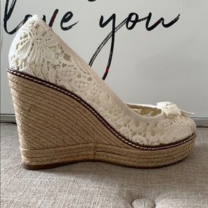 Authentic Tory Burch lace wedges